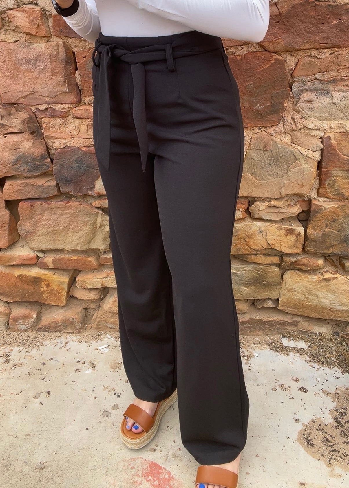 Bottoms | Pants High Waisted Tie Belt
