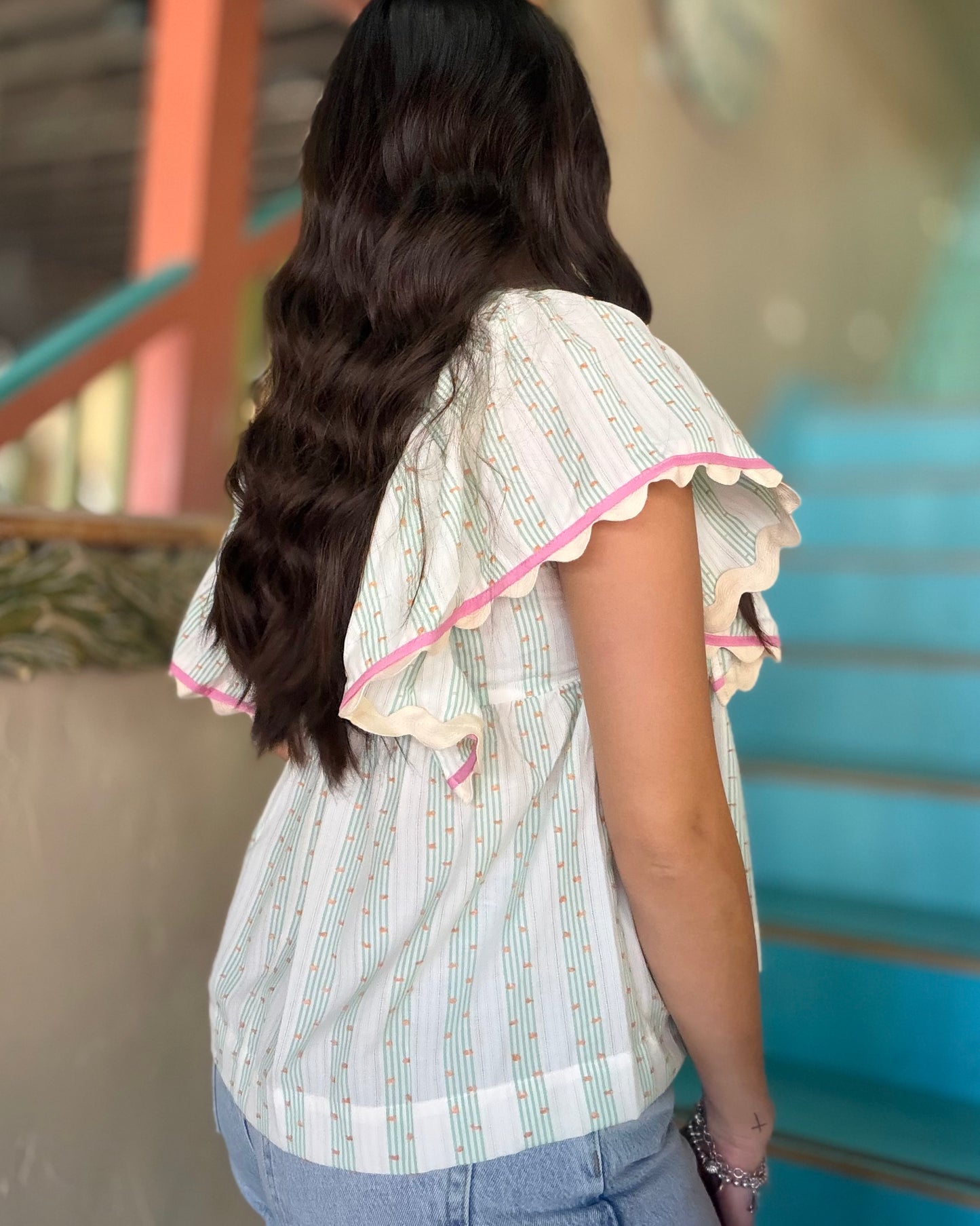 THML Pastel Embroidered Blouse