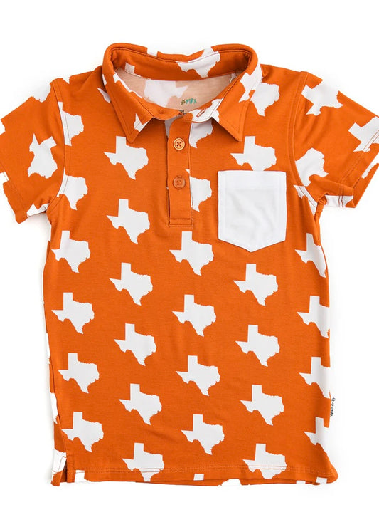 Boys | Gigi and Max Texas Burnt Orange and White Polo Shirt