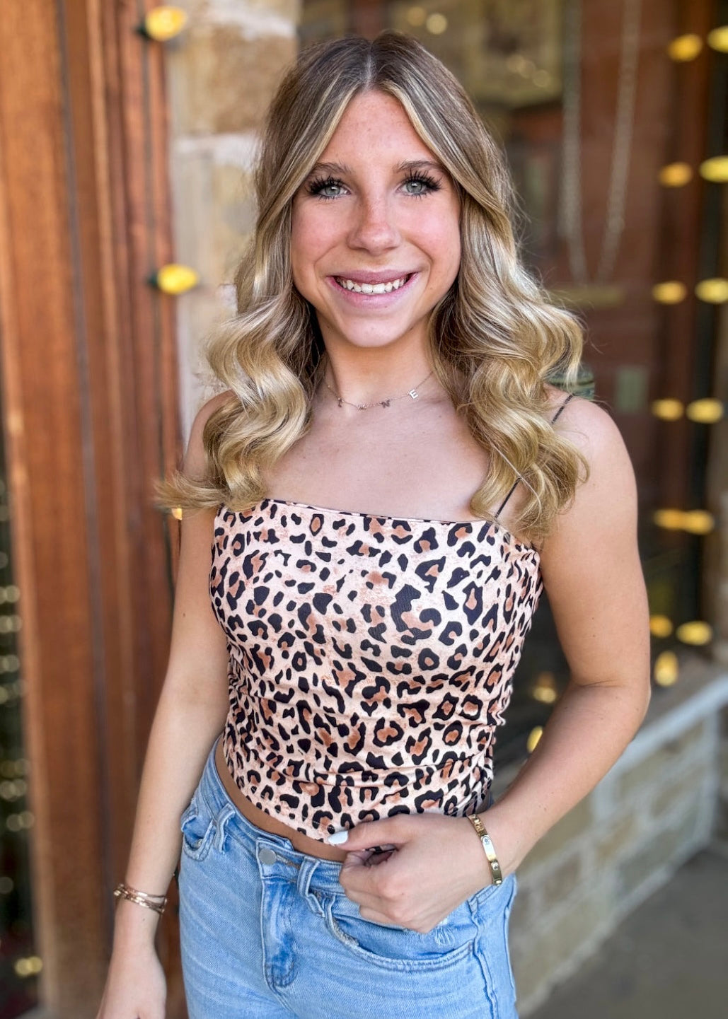 Top | Cami Leopard Print Crop