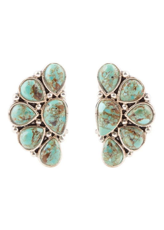 Earrings | Durango Blue Turquoise Sterling Silver Clip Earrings