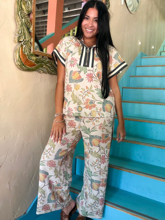 Set - Jodifl Painted Petals Half Zip