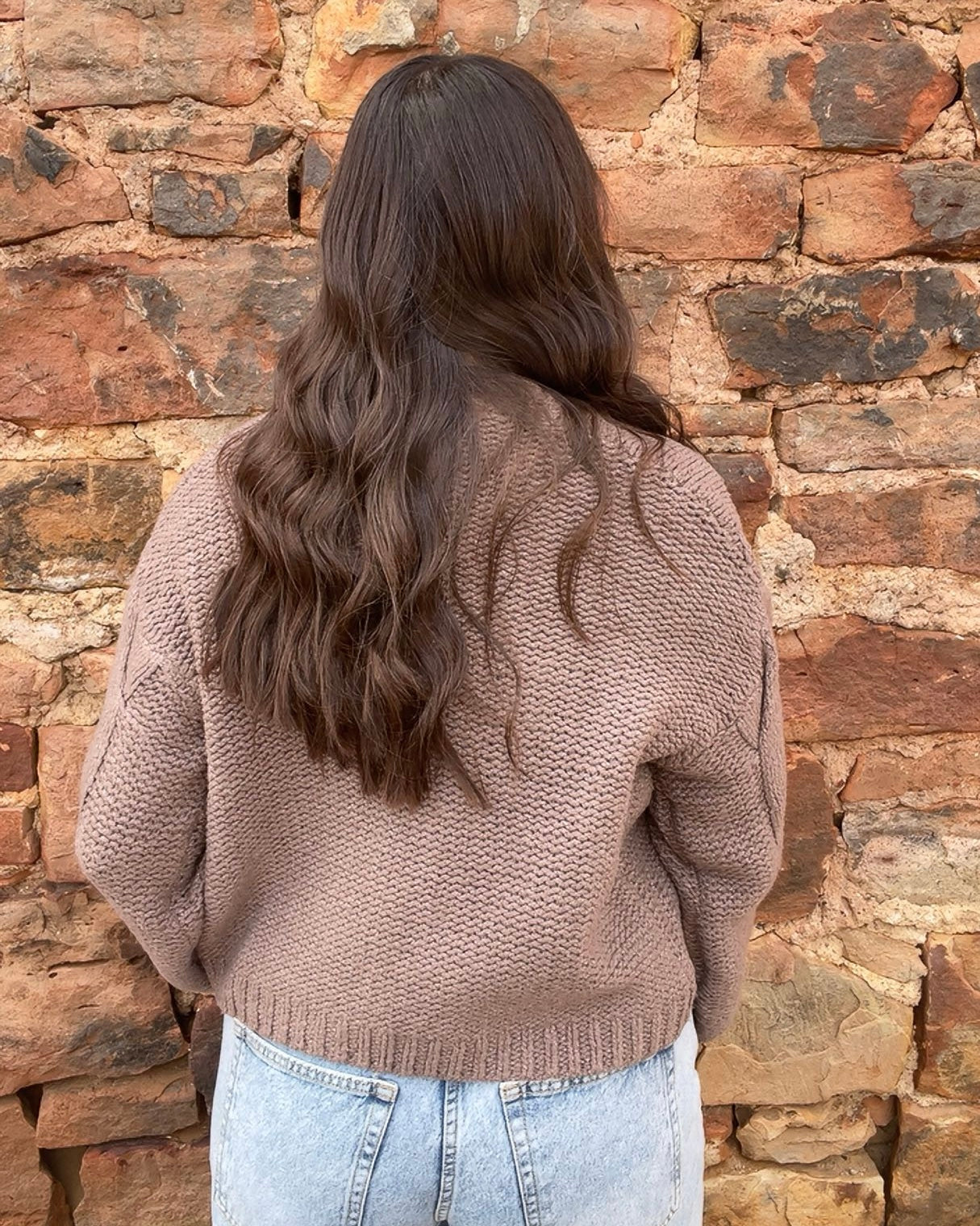 Tops | Cardigan Sweater Oversized Cable Knit Open Front