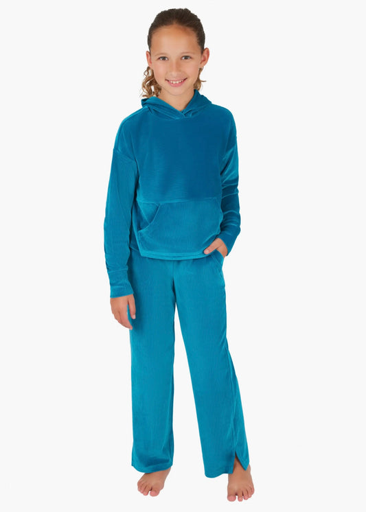 Girls | Rib Velour Sleepover Hoodie & Sweatpants Set