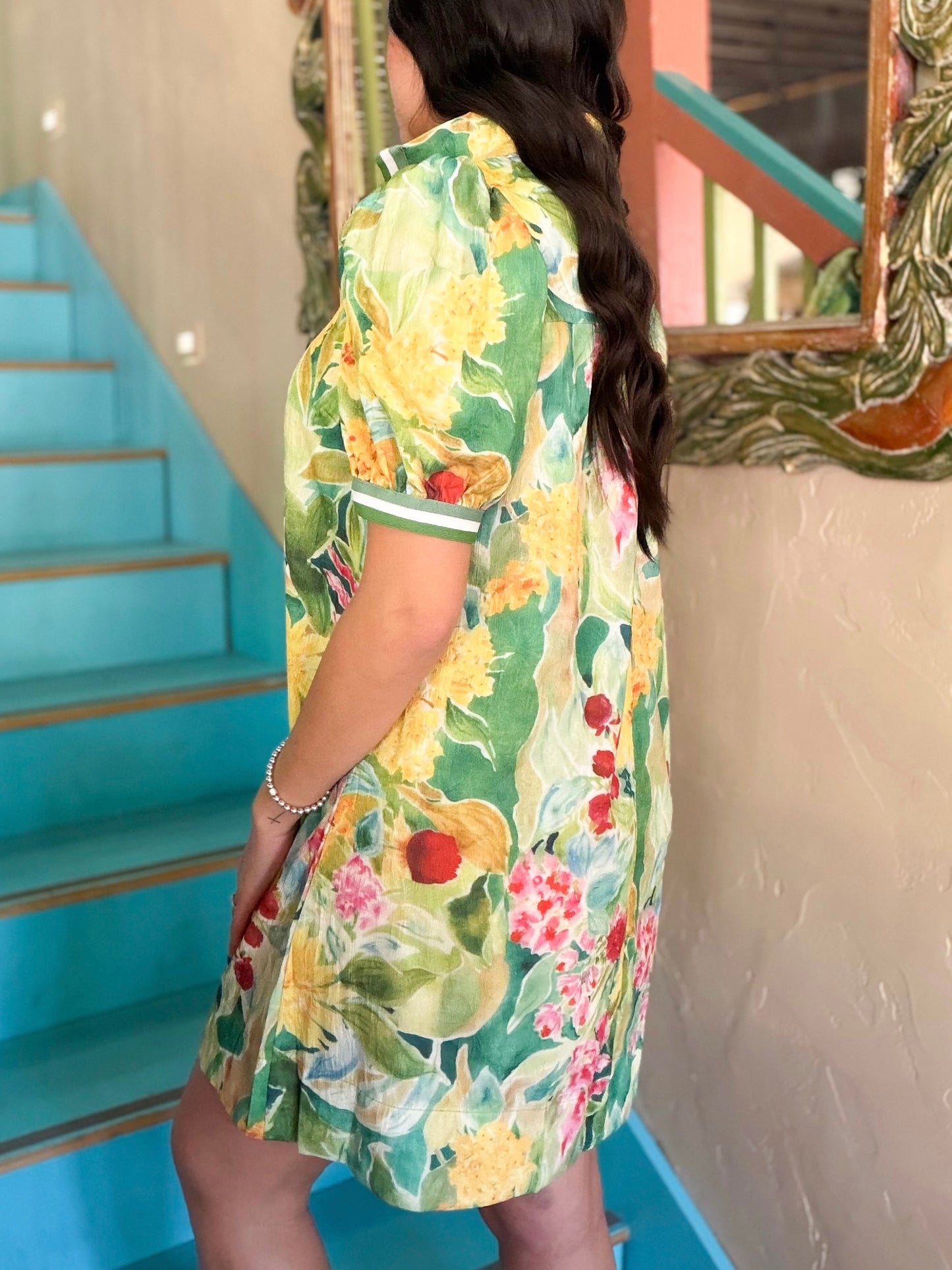 Umgee Dress - Garden Puff Midi