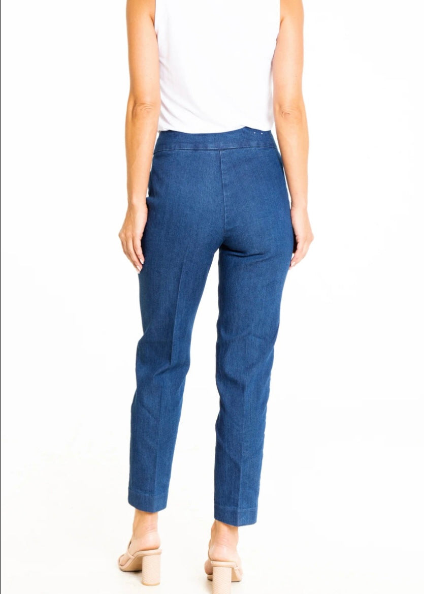 Pants | Thin Her Blue Pull On Stretch Ankle