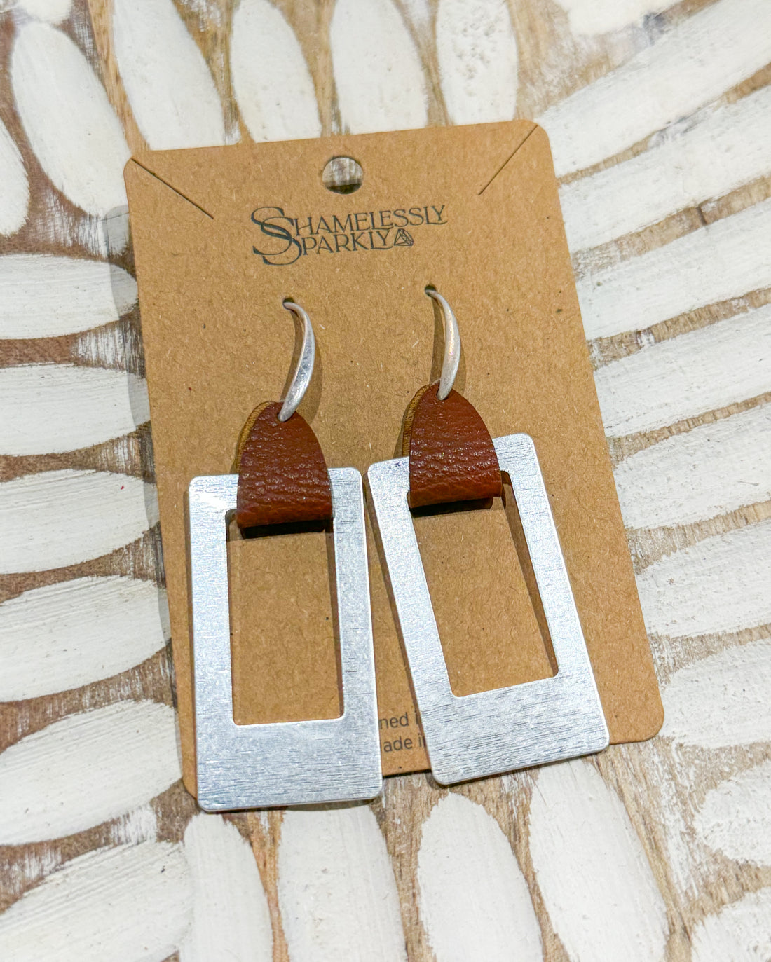 Earrings | Metal Drops with Leather