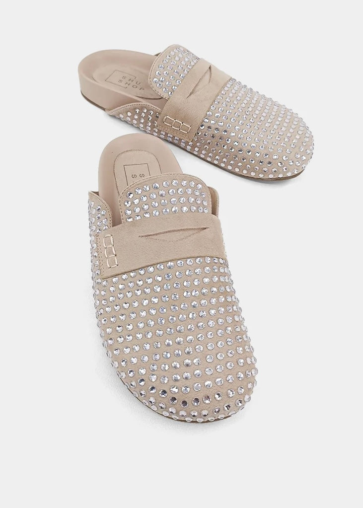 Shoes | ShuShop Faux Leather Rhinestone Slippers