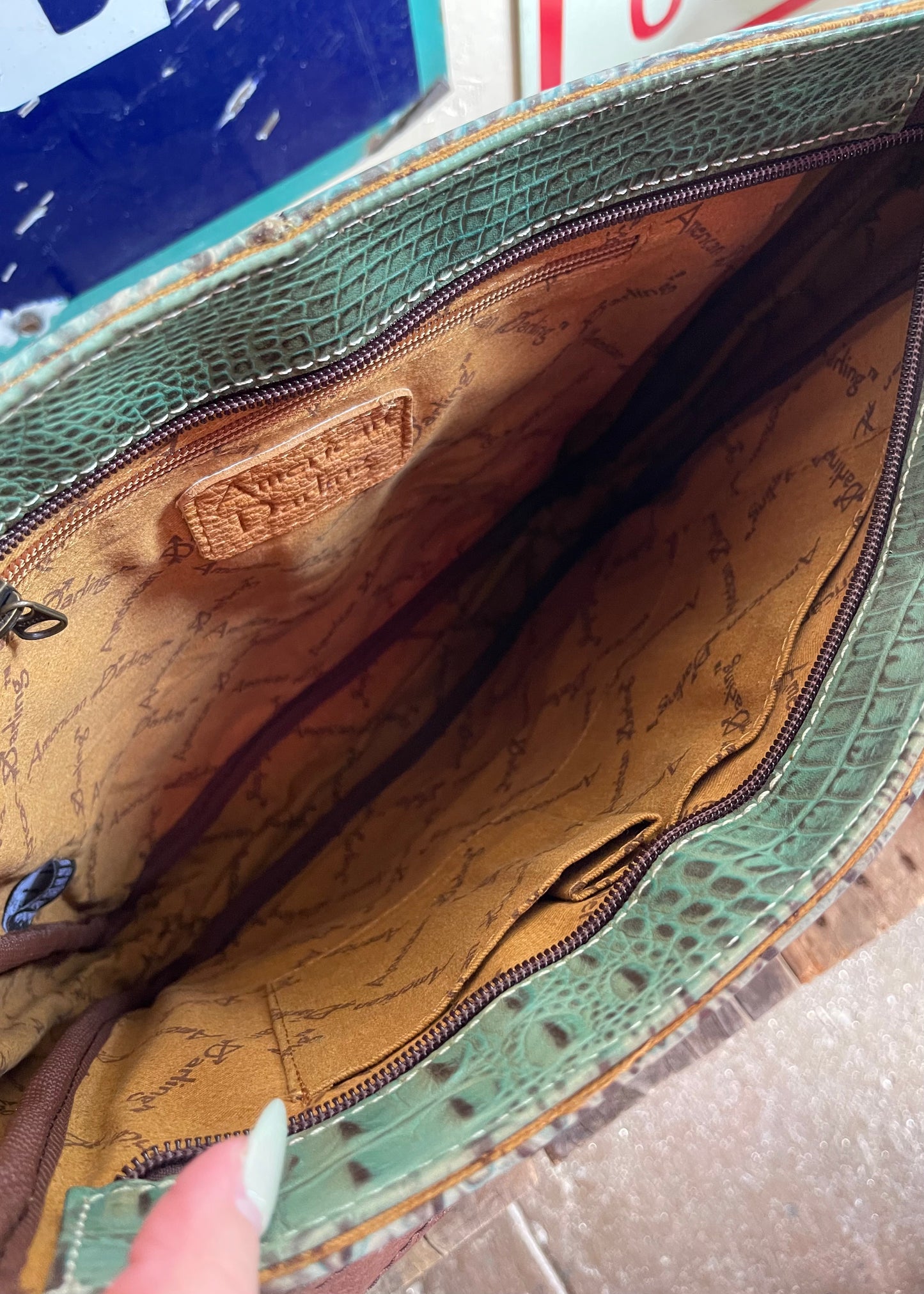 Handbags | Crocodile Embossed Genuine Western Leather Bag