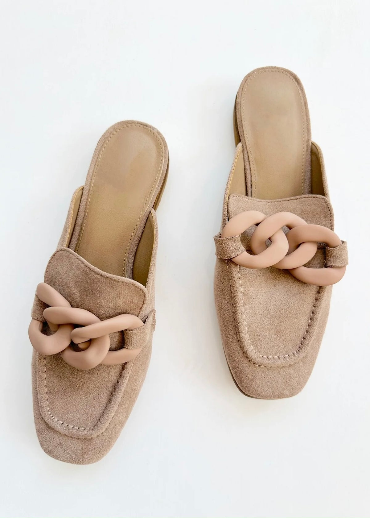 Shoes | Beast Fashion Chain Deco Square Toe Slip-On Mules