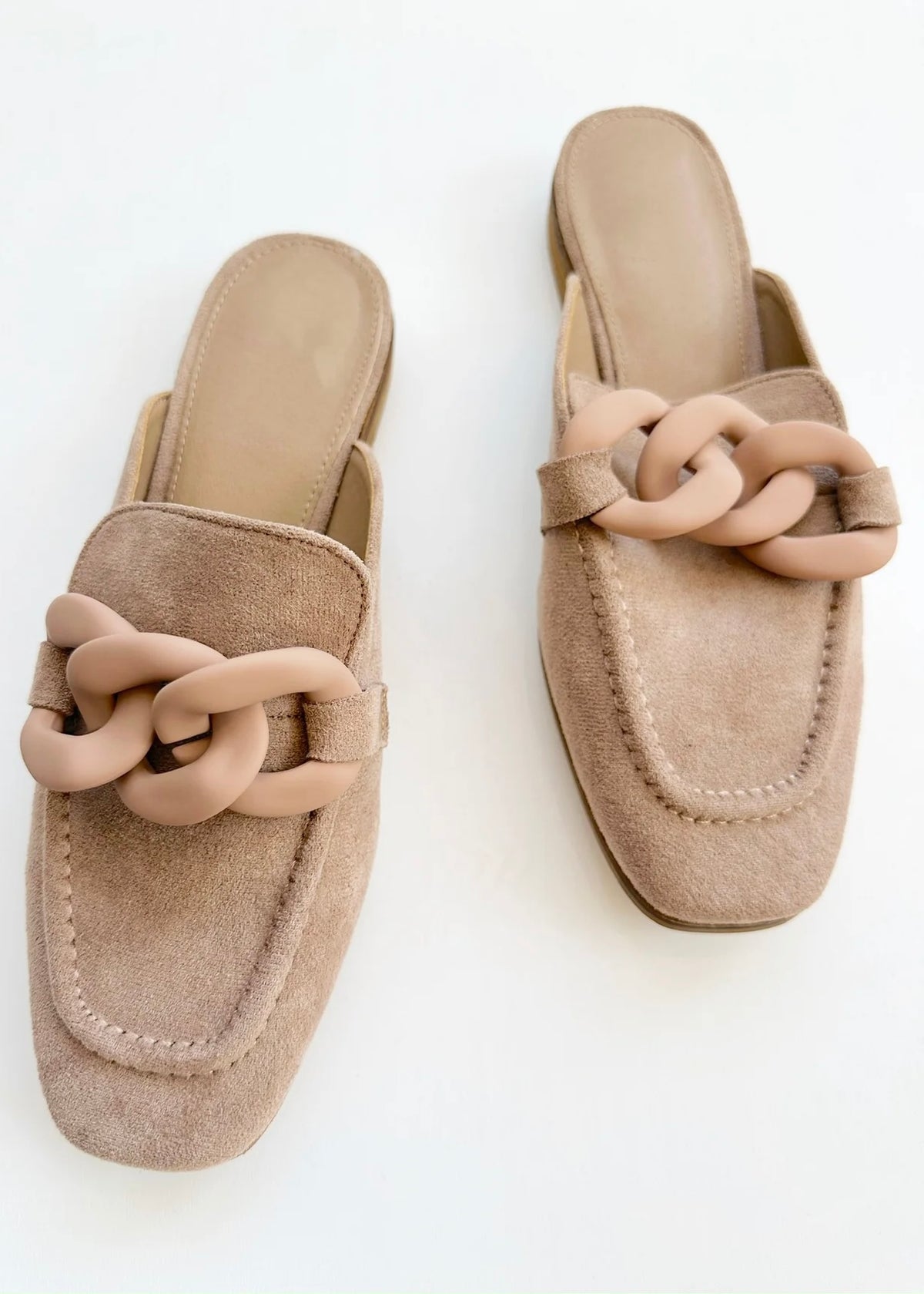 Shoes | Beast Fashion Chain Deco Square Toe Slip-On Mules