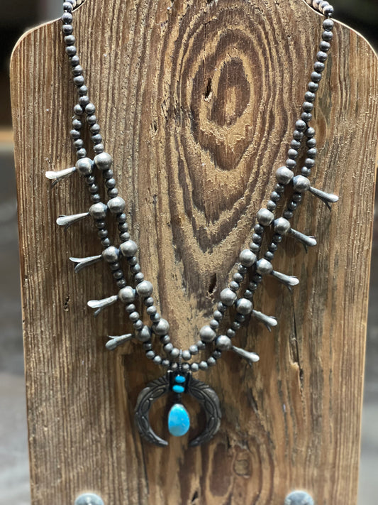 Turquoise | Navajo Pearl with Turquoise Stone Squash