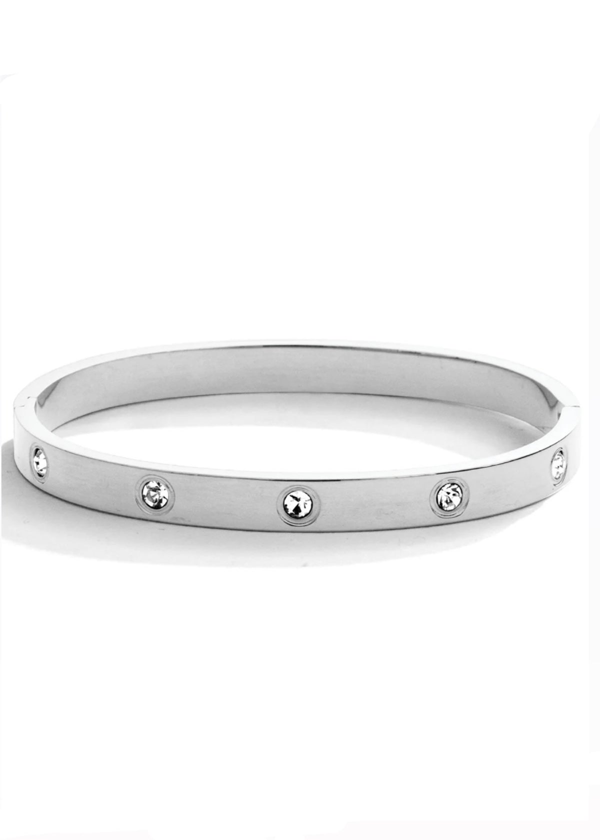 Bracelet | Bangle w/CZ Hinged Close