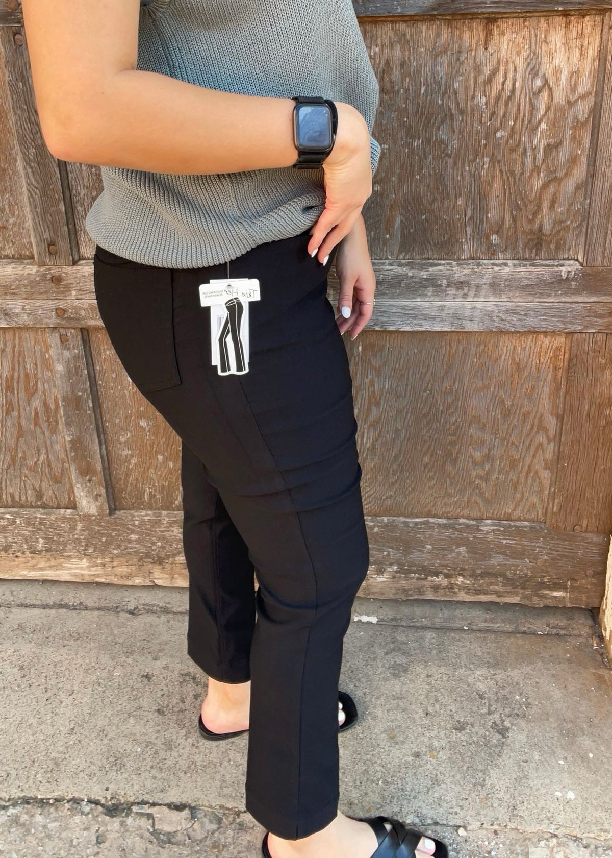 Bottoms | Thin Her Pull On Ankle Pant With Real Front &amp; Back Pockets