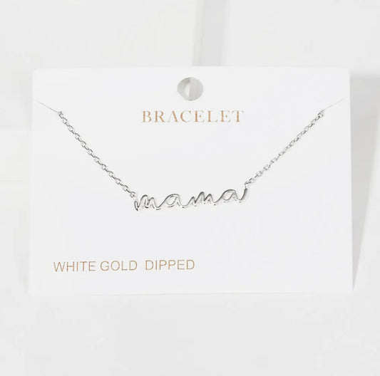 Bracelet - Rhodium Mama