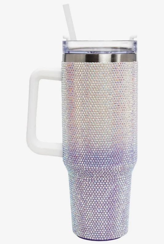 Tumbler - White Ombre Bling Tumbler