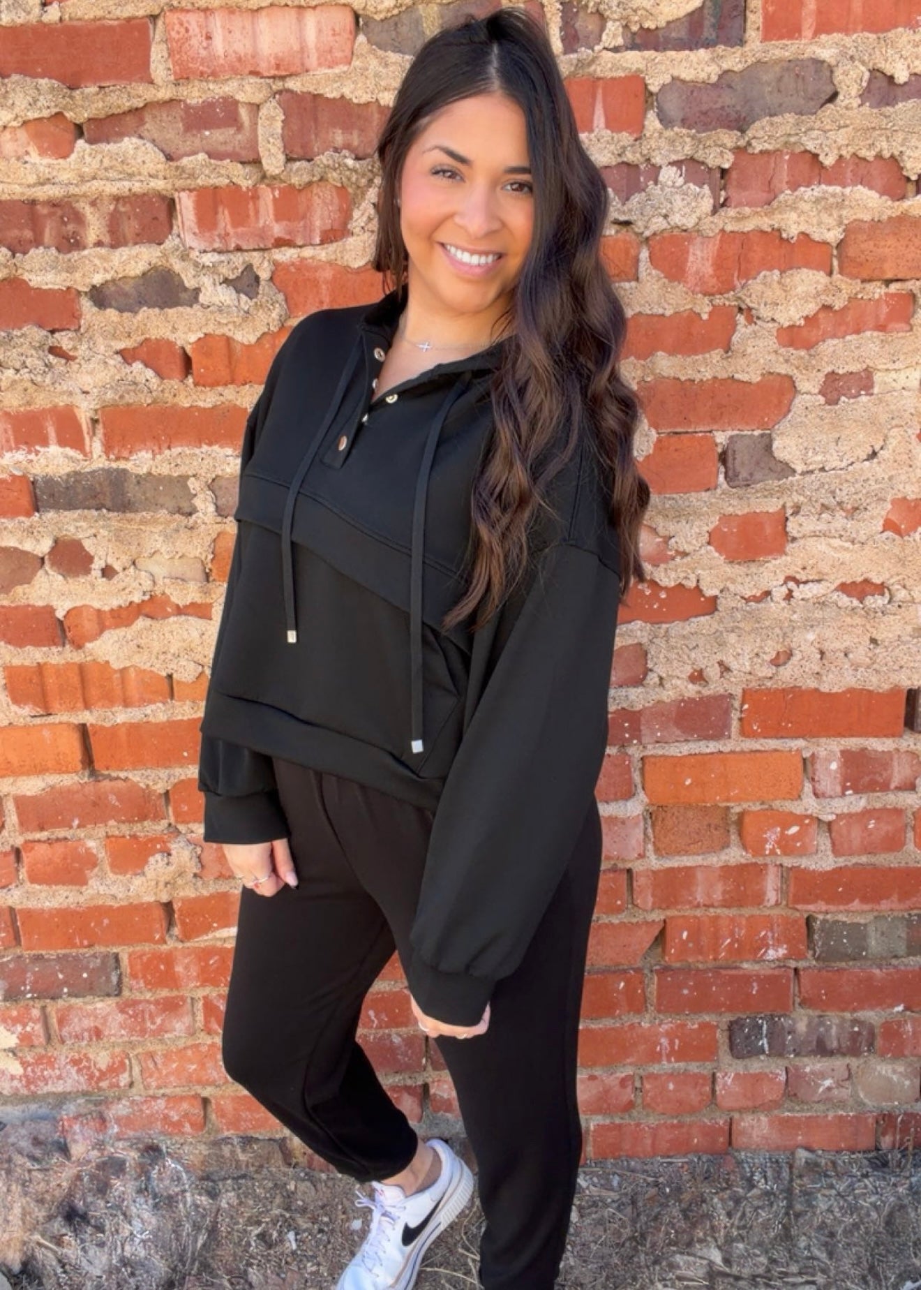 Sets | Black Double Soft Hoodie and Cuff Pant