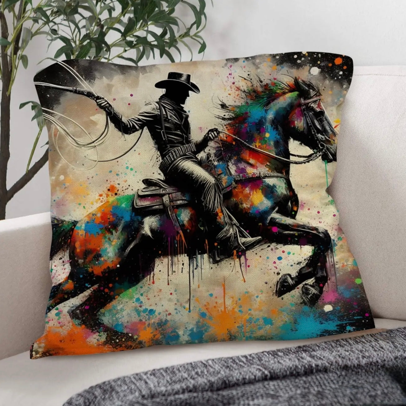 Pillow Case - Painted Cowboy