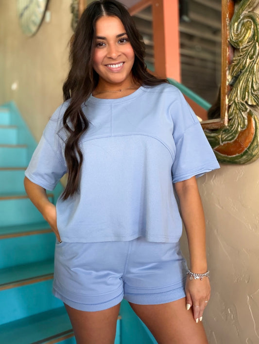 Sky Blue Relaxed Lounge Set
