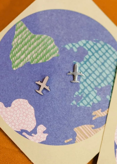 Airplane Silver Stud Earrings
