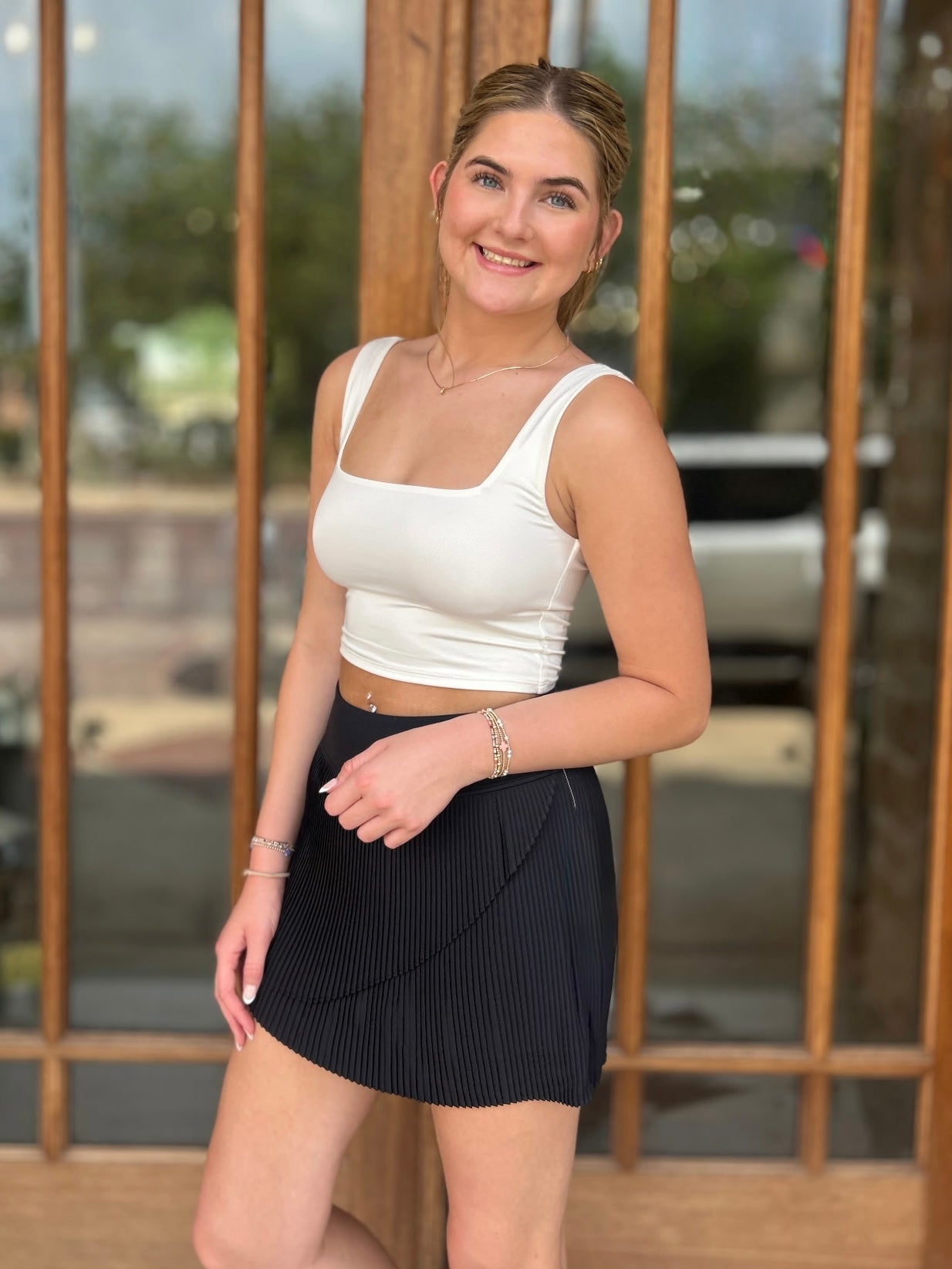 Skort - Black Mini Pleated Tennis Skirt