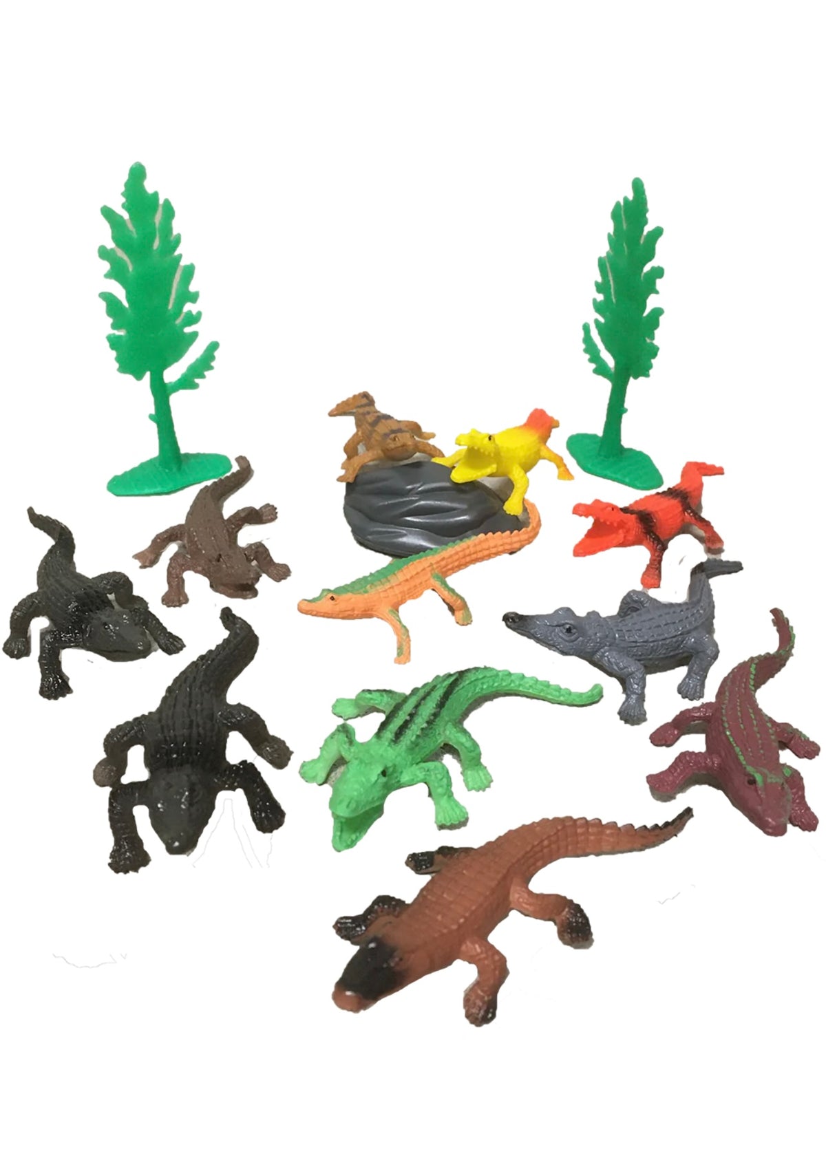 Littles | Crocodile Figurines In Clear Tube with Reptile Head Topper