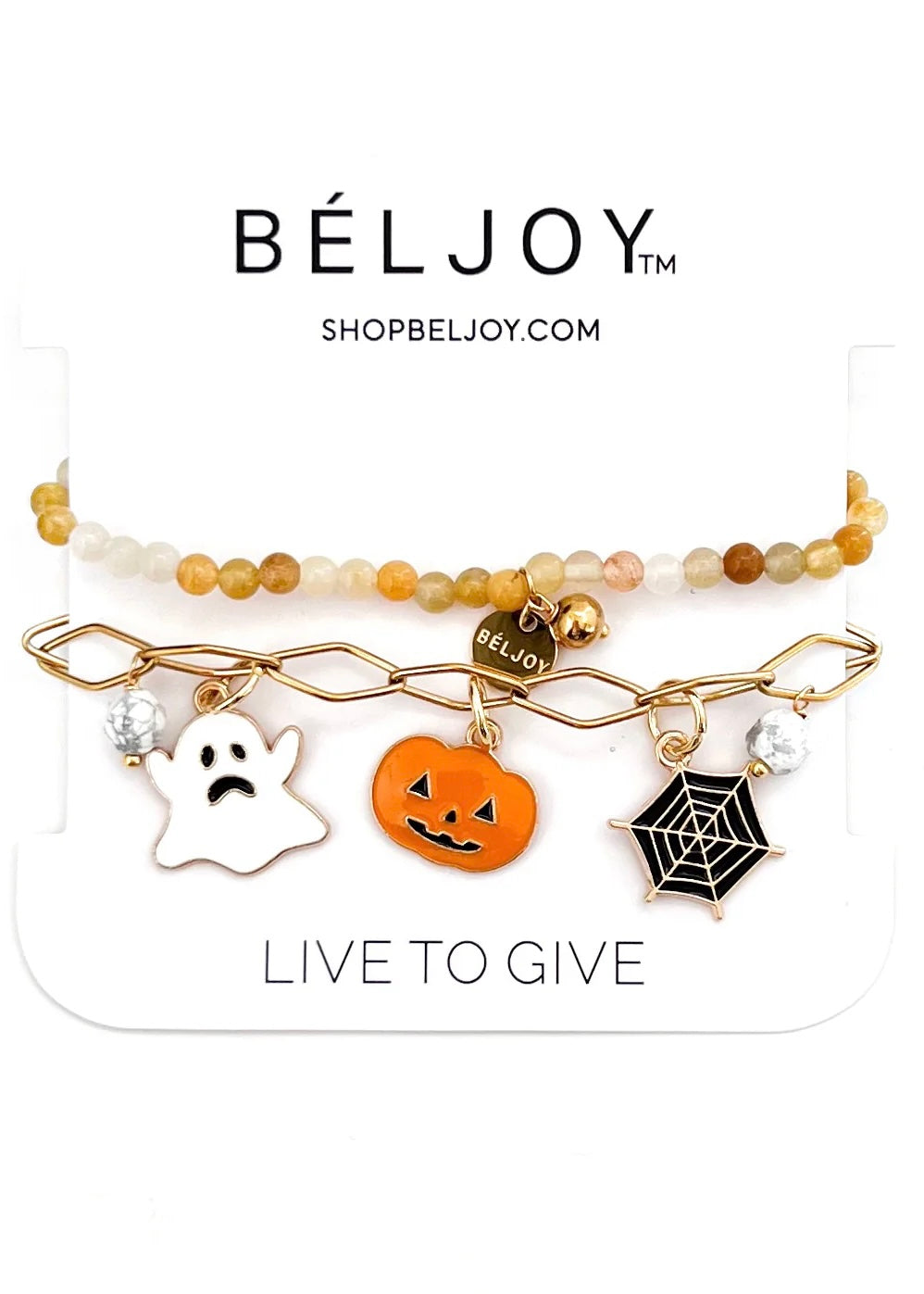 Bracelet | Halloween Orange Pumpkin Charm Bracelet Stack