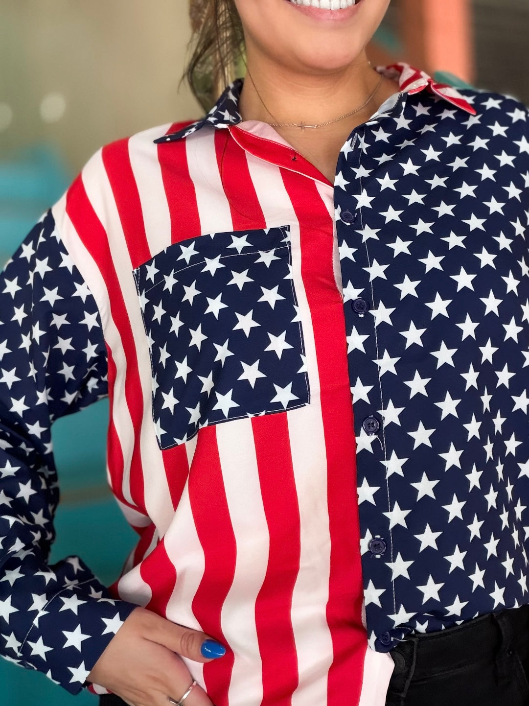Top - Stars & Stripes Button Down