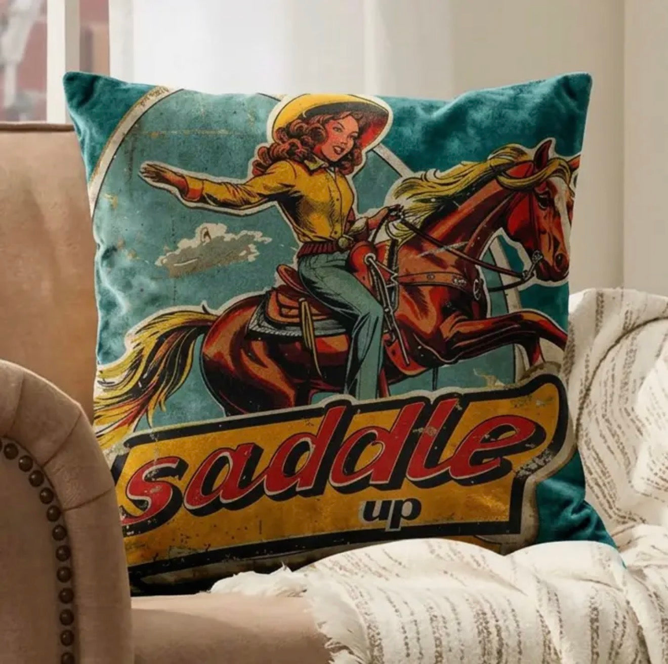 Pillow Case - Velvet Saddle Up