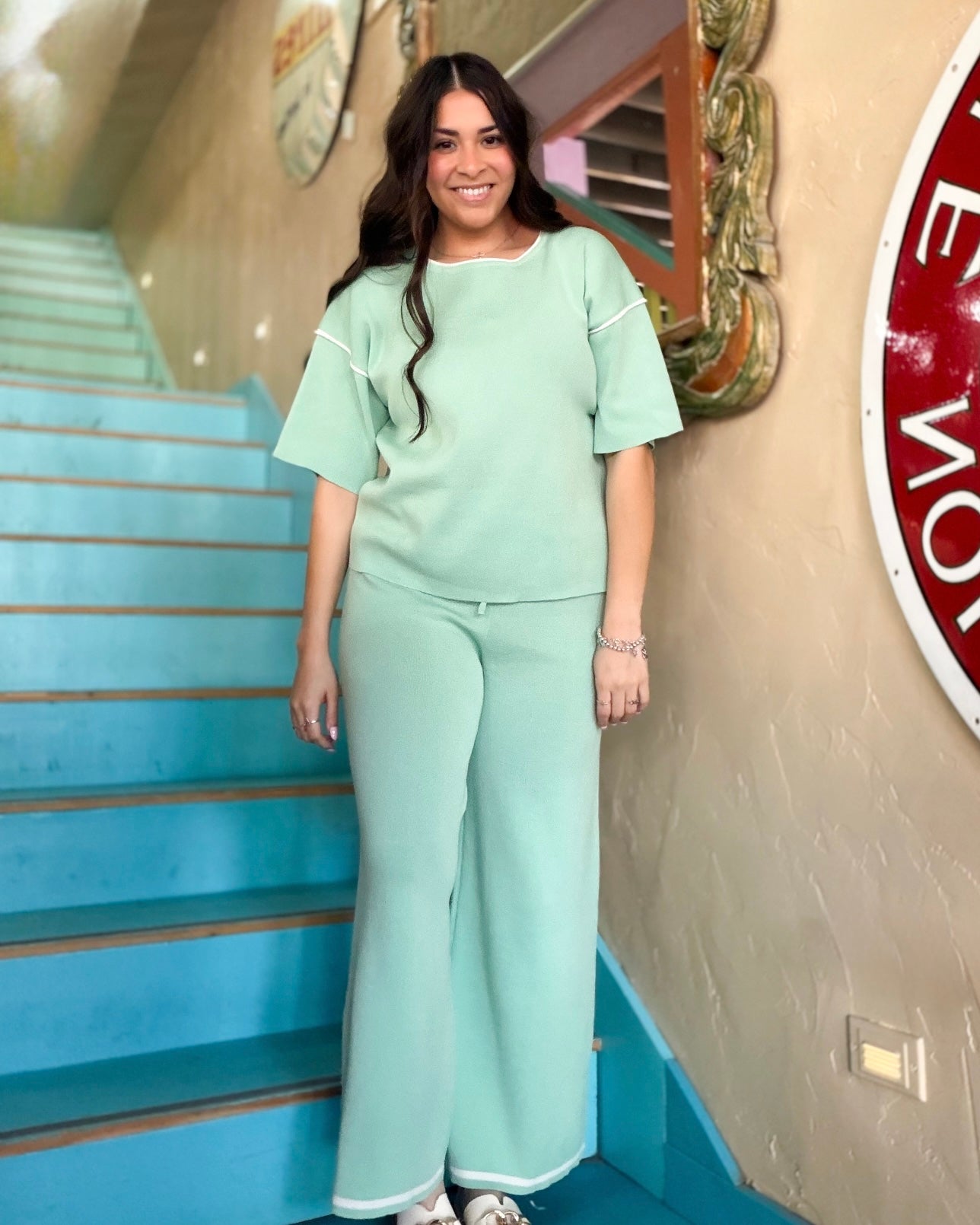 Mint Knit Lounge Set