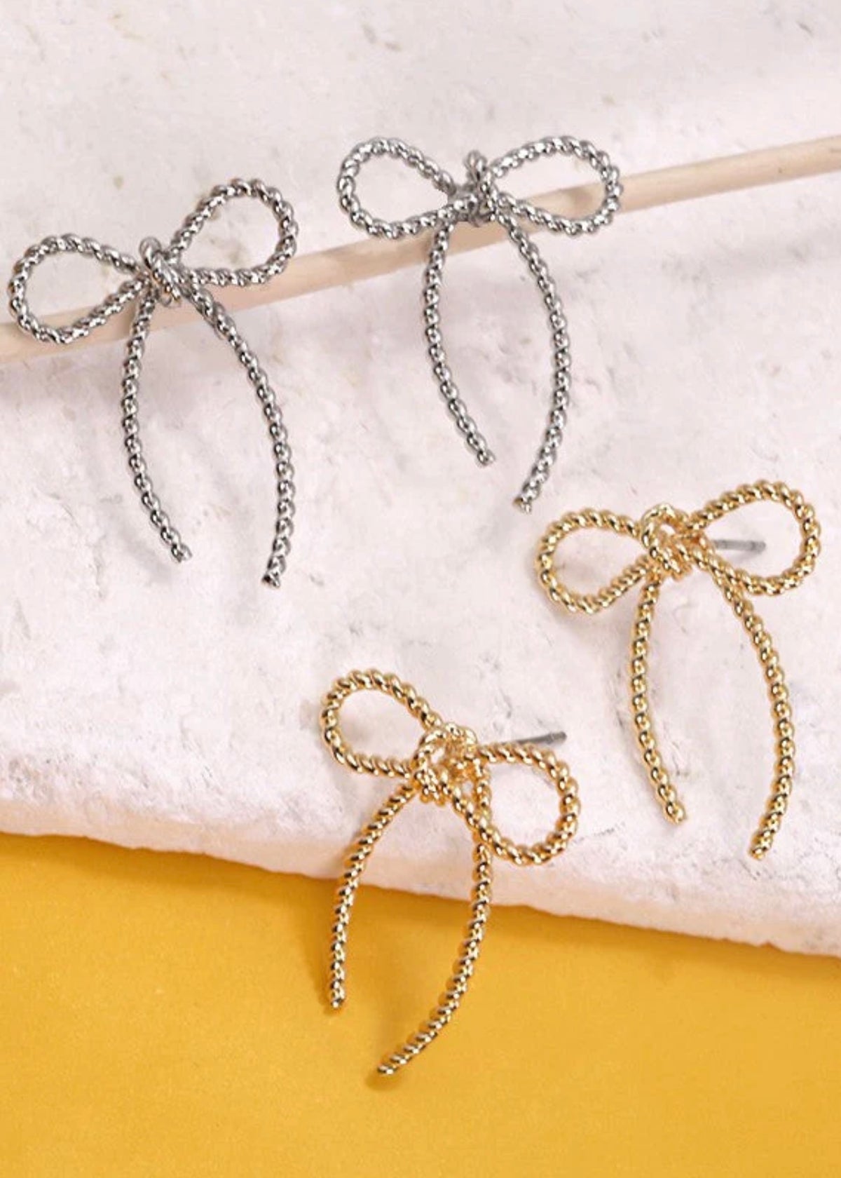 Earrings | Rope Bow Design Stud Earrings