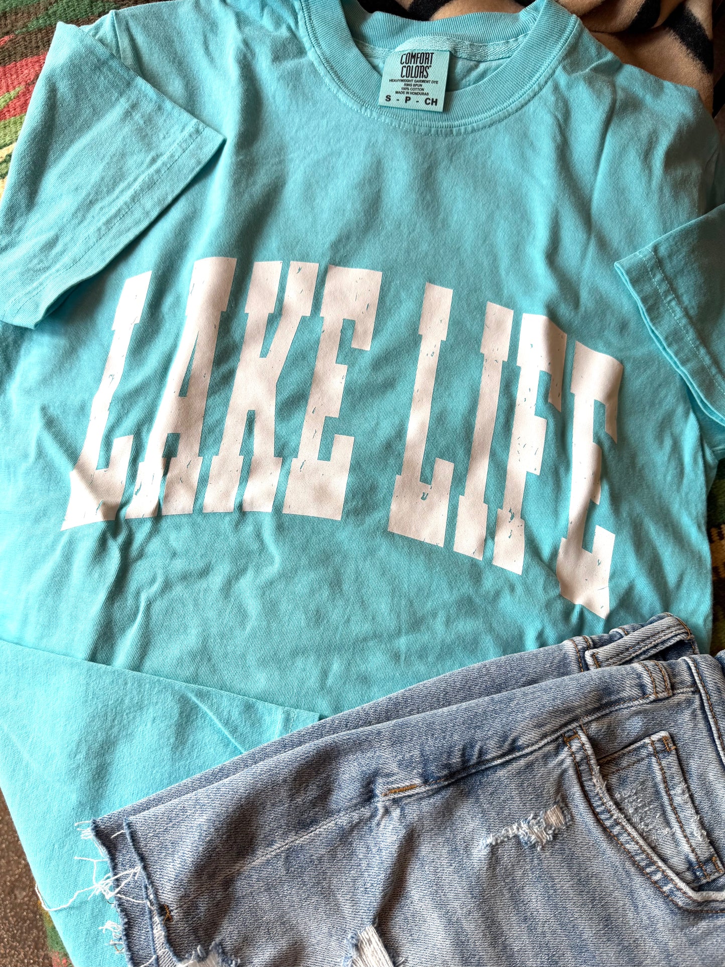 Lake Life Lagoon Blue Tee