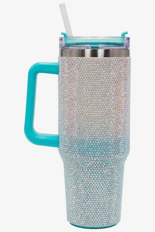 Tumbler - Turquoise Ombre Bling
