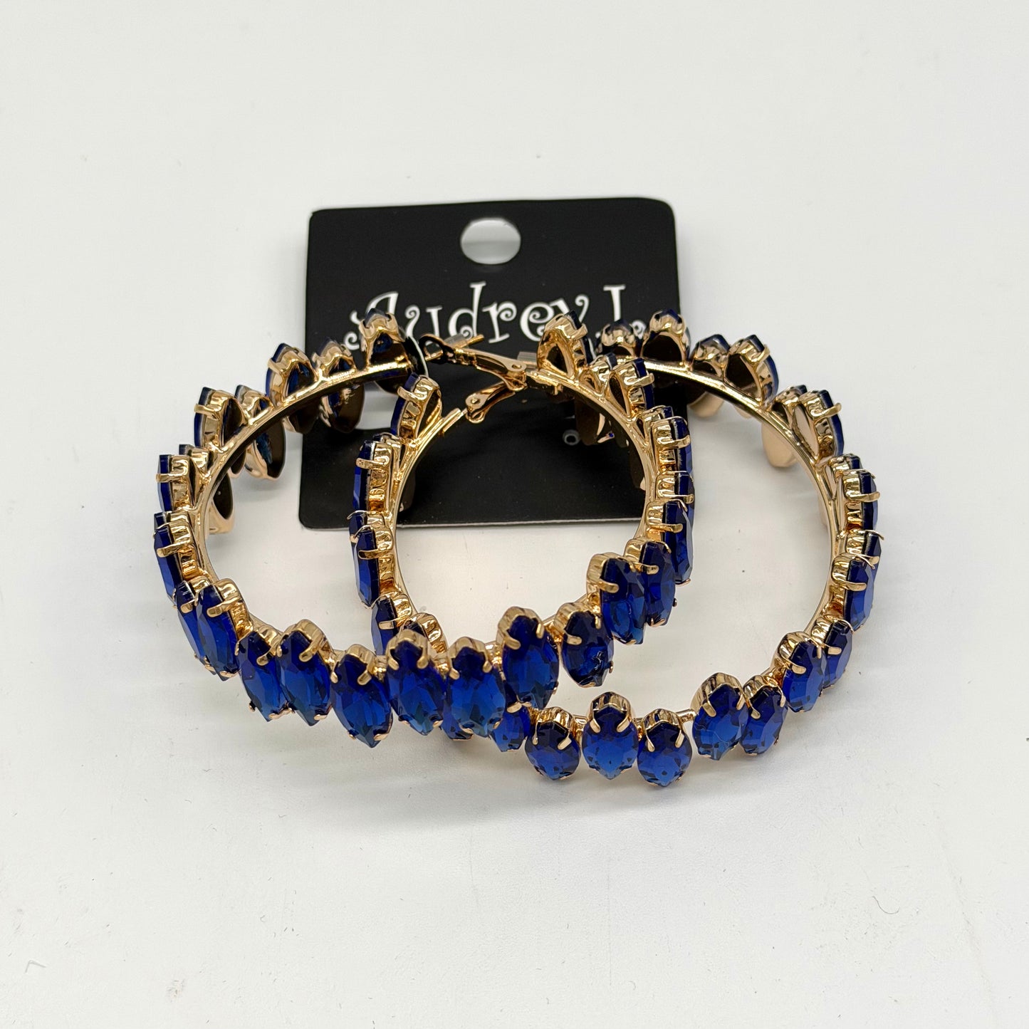 Jewelry | Earrings Cobalt Rhinestone Hoops