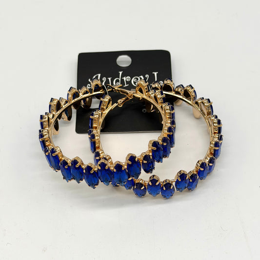 Jewelry | Earrings Cobalt Rhinestone Hoops