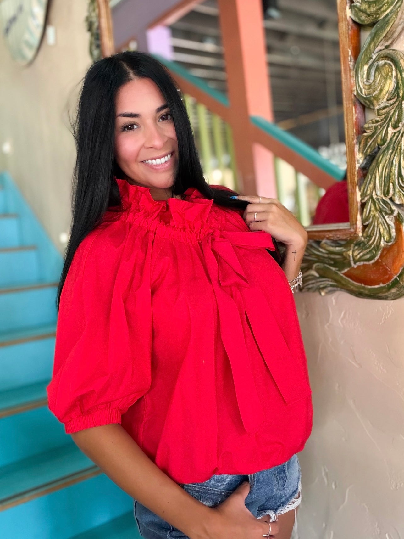 Blouse - Scarlet Convertible Bow