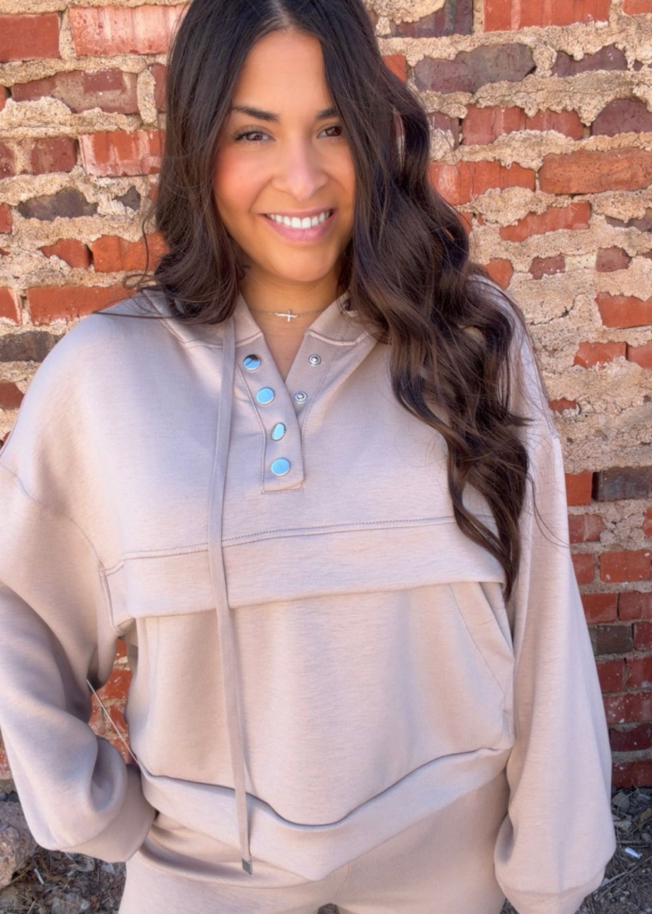 Sets | Taupe Marl Double Soft Hoodie and Cuff Pant