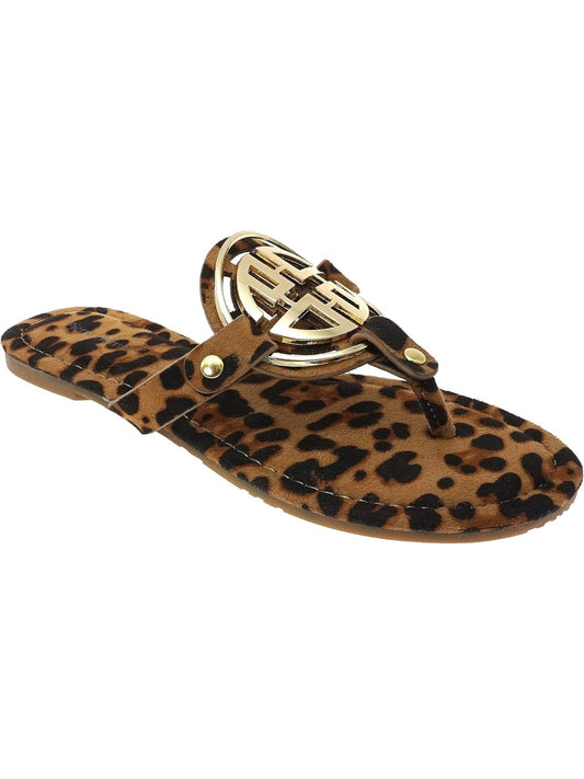 Shoes | Leopard Sandal Suede Slip On Thong