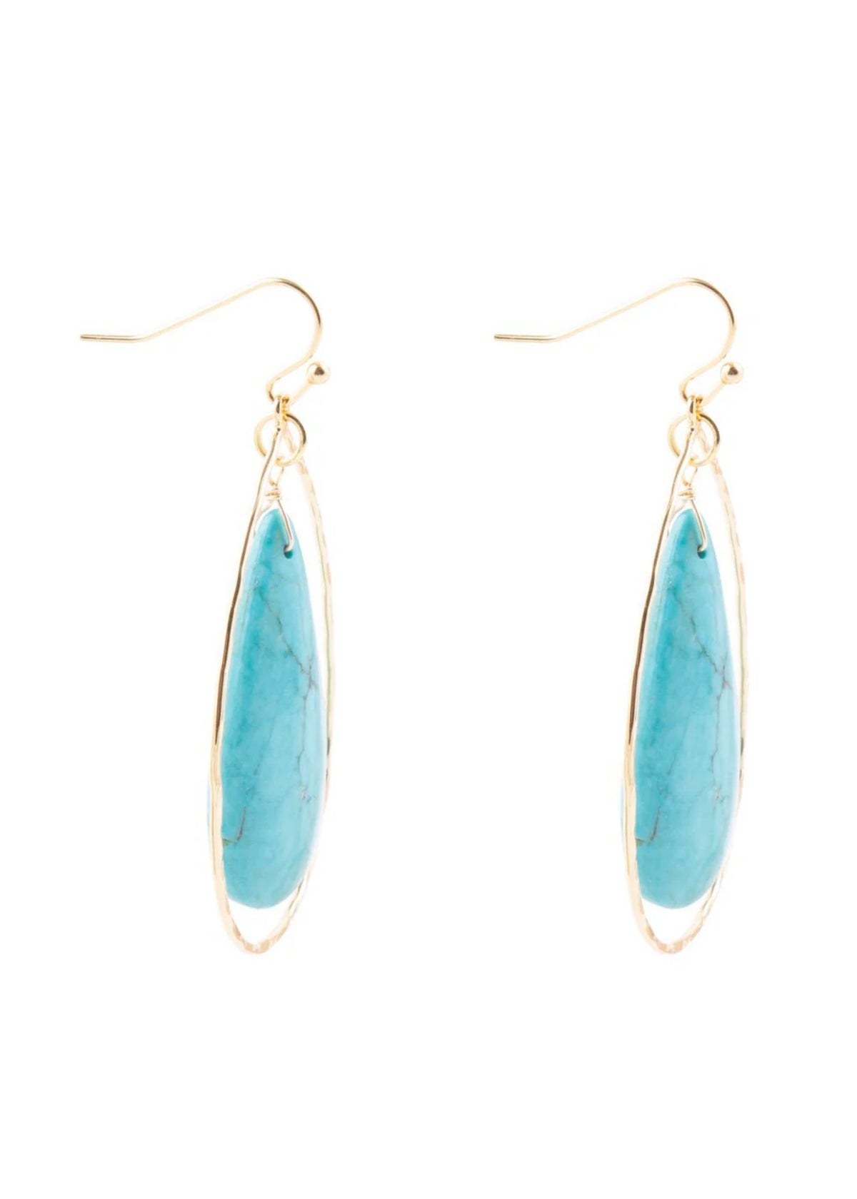 Earrings | Turquoise Magnesite Teardrop Statement Earring