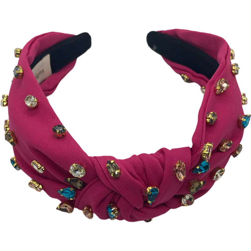 Pink with Multicolored Crystals Headband