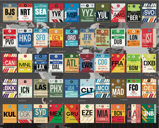 Games | Puzzle World’s Airport Travel Tags by O W Lawrence