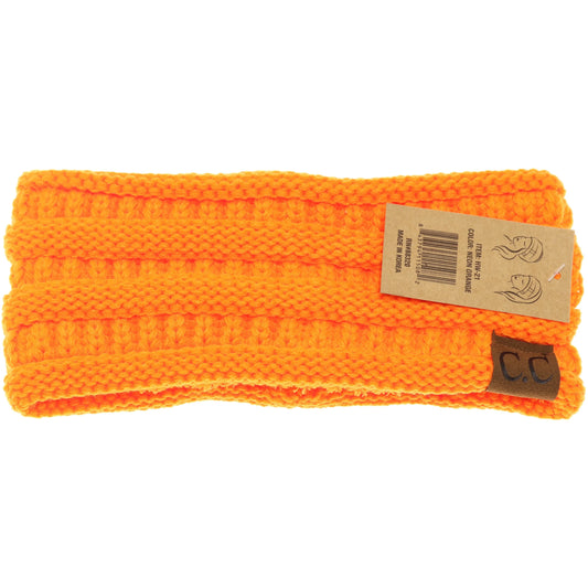 Accessories | C.C Solid Ribbed Head Wrap Neon Orange