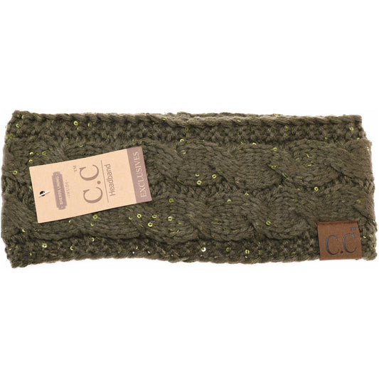 Accessories | C.C Sequin Head Wrap New Olive