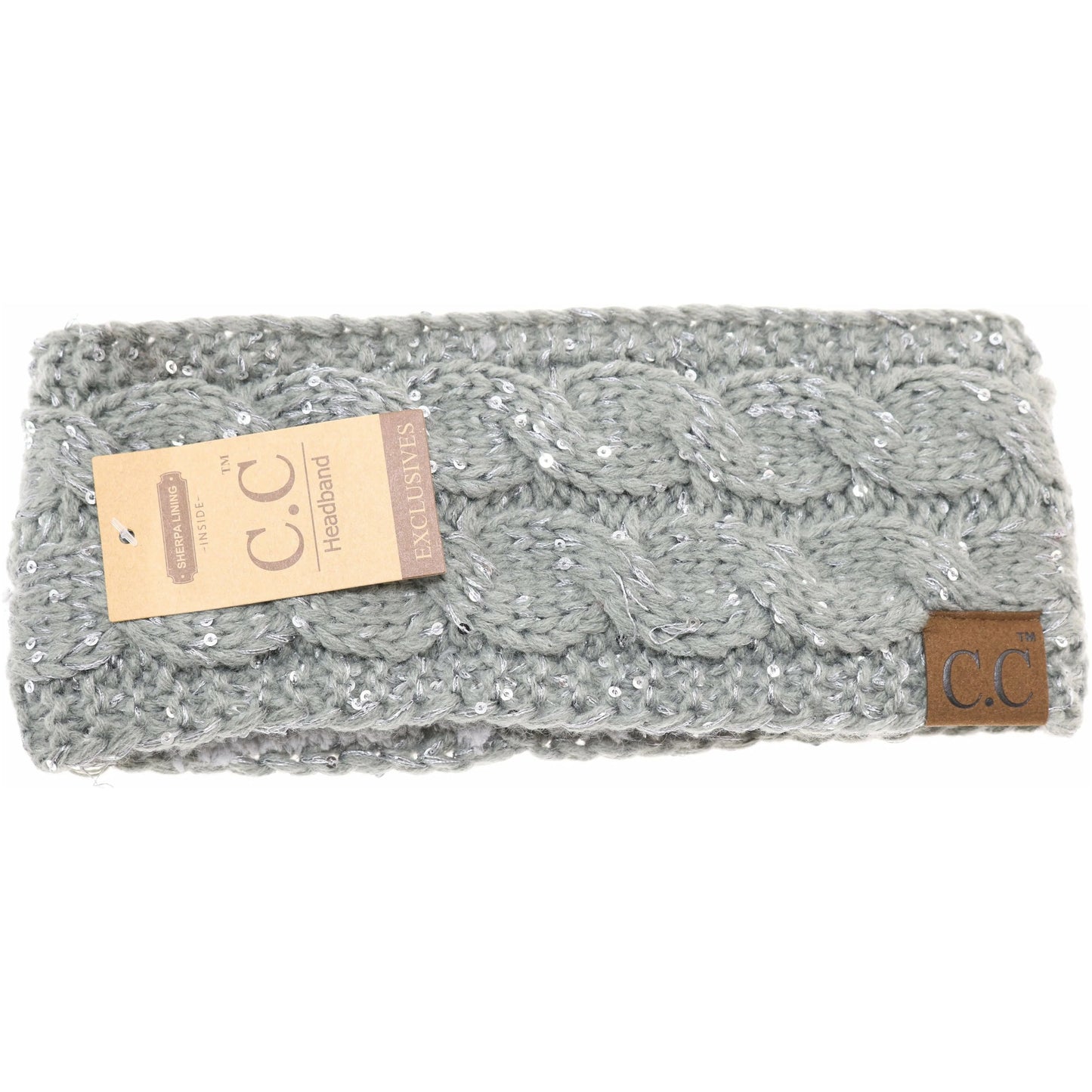 Accessories | C.C Sequin Head Wrap Natural Grey