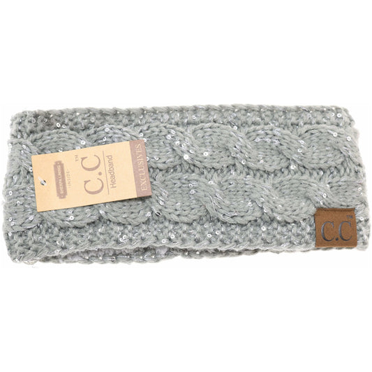 Accessories | C.C Sequin Head Wrap Natural Grey