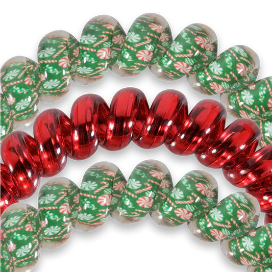 Teleties Large Hair Ties • Candy Cane Kisses