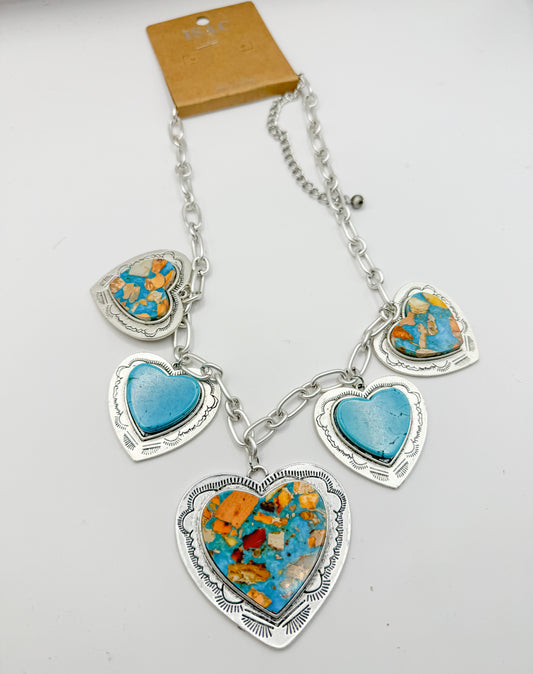 Necklace | Heart Turquoise necklace