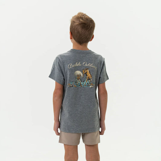 Boys | Burlebo Cowboy Up Dark Grey Youth Tee
