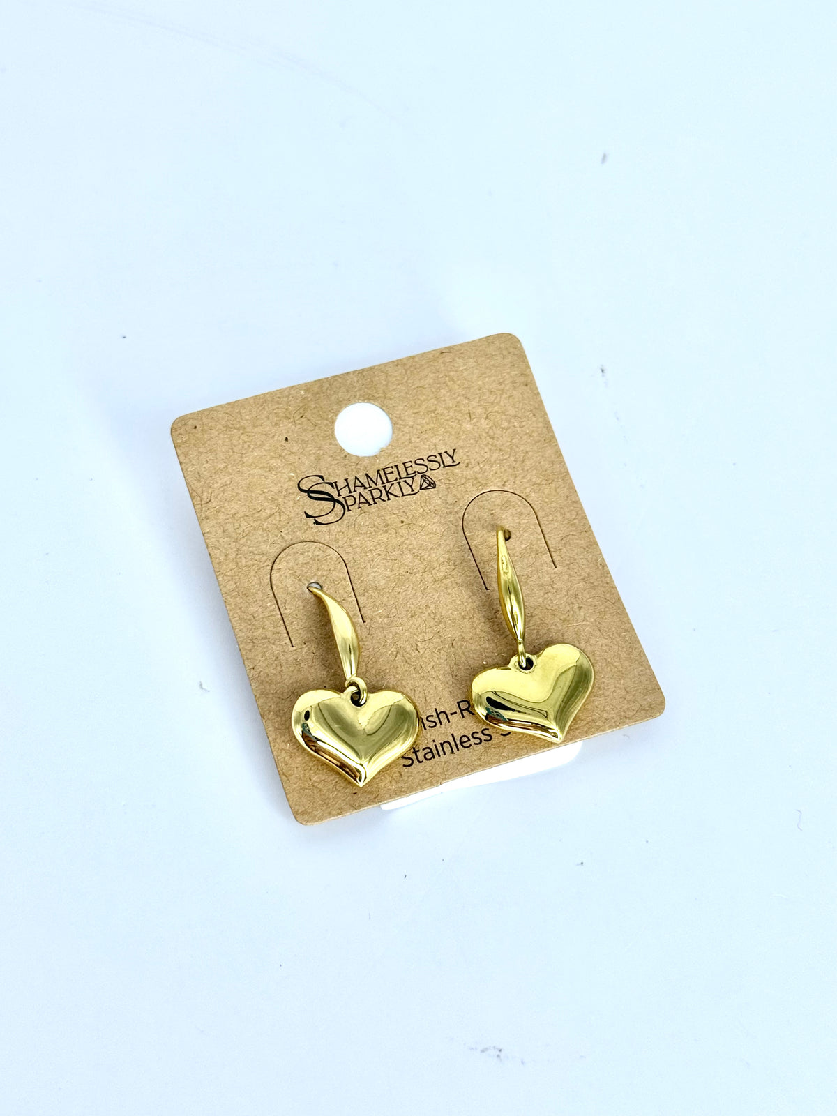 Earrings | Steel Heart Drop Earrings