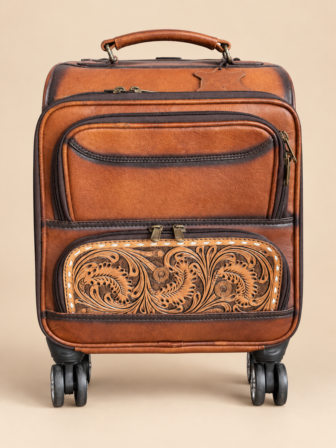 Suitcase - Burn Tooled Leather